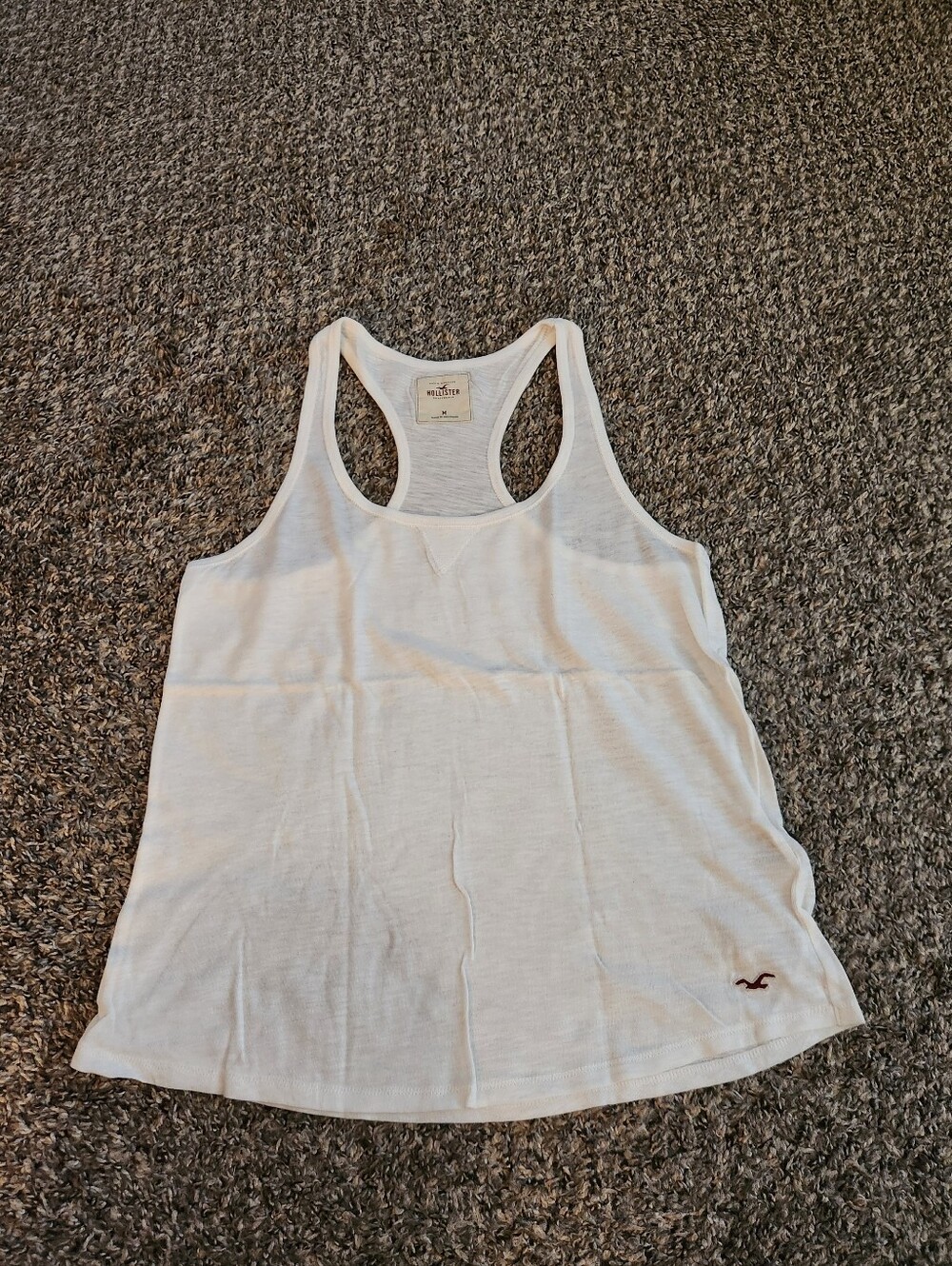 Hollister Cotton Soft Racerback Tank Top White Medium